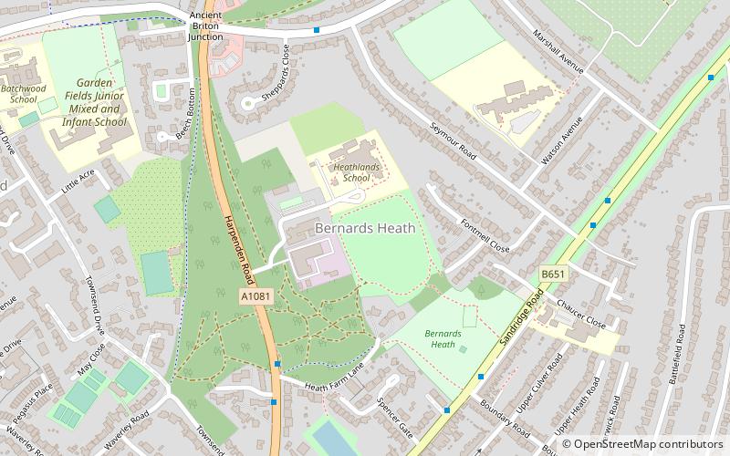 bernards heath st albans location map