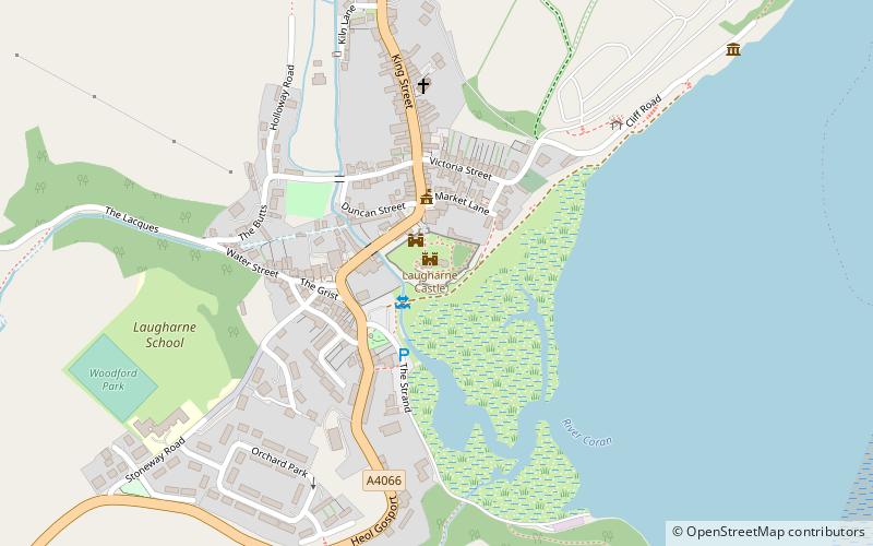 Laugharne Castle location map