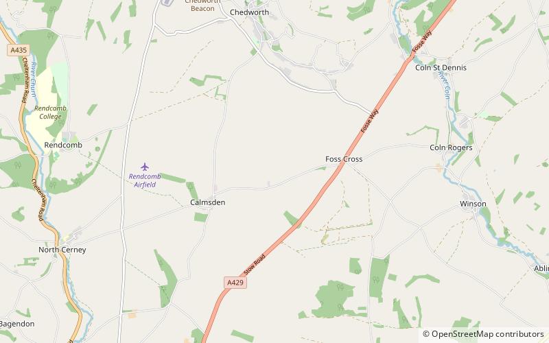 foss cross quarry chedworth location map