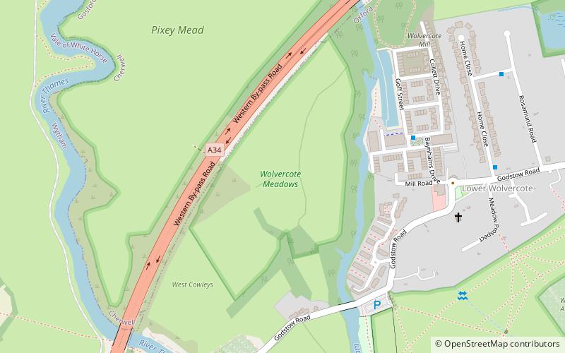 Wolvercote Meadows location map