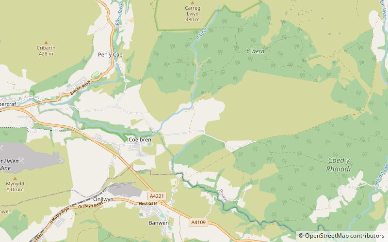 waun ton y spyddaden pen y cae location map