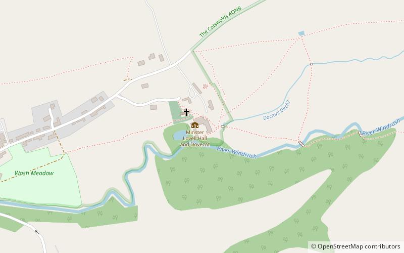Minster Lovell Hall location map