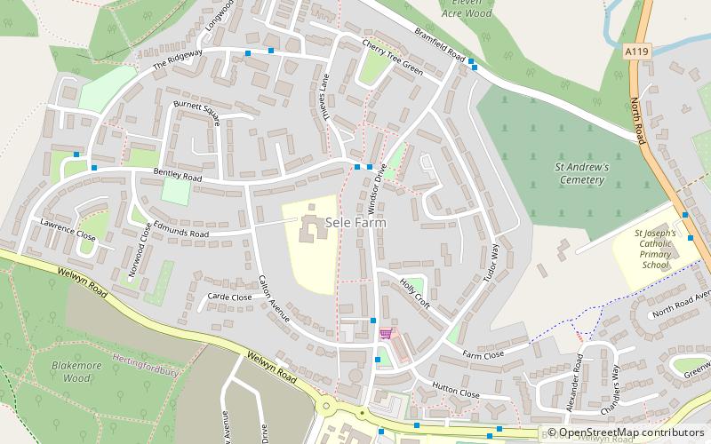 sele farm hertford location map