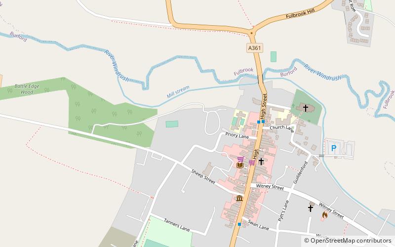 Burford Priory location map