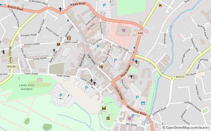 abergavenny town hall location map