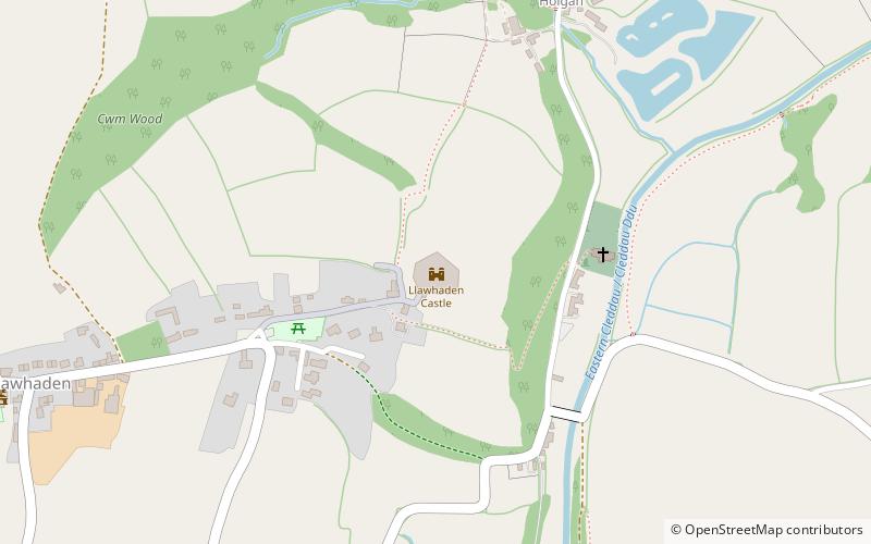 Llawhaden Castle location map