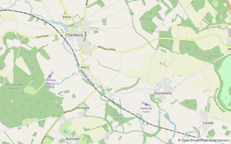 cornbury and wychwood charlbury location map