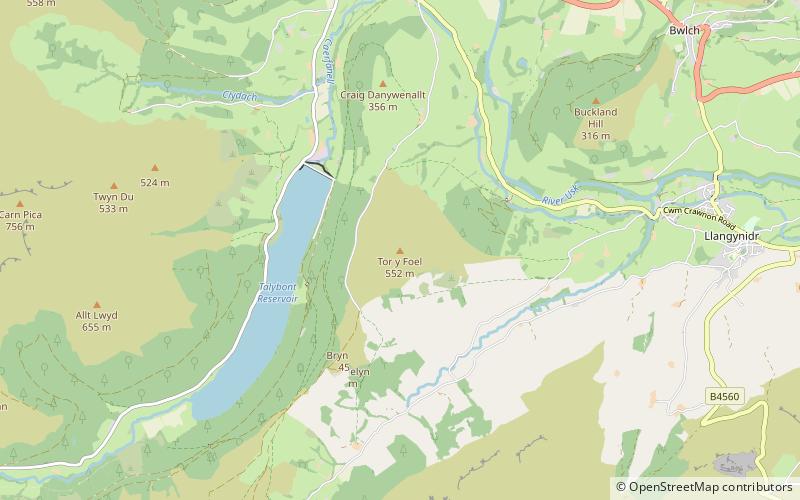 Tor y Foel location map