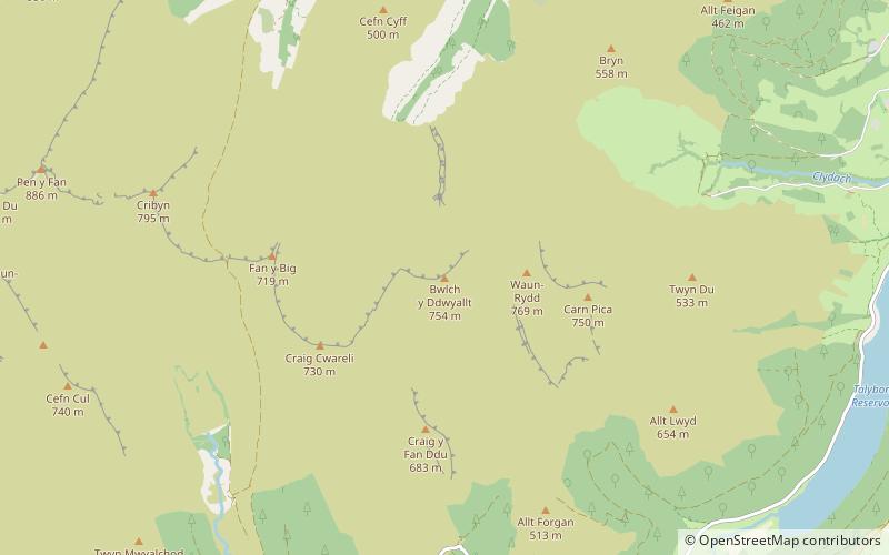 Bwlch y Ddwyallt location map