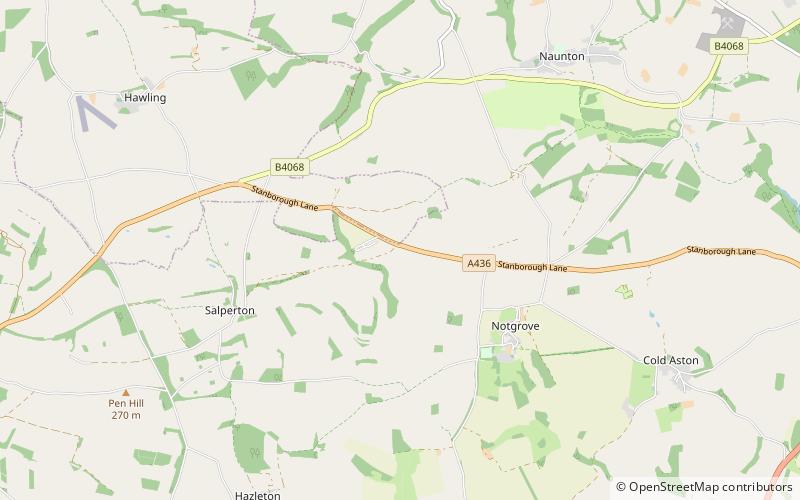 Notgrove Long Barrow location map