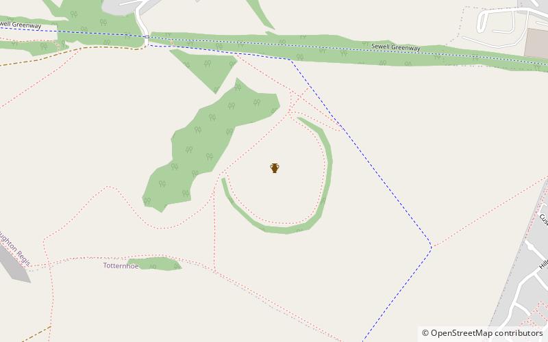 Maiden Bower hillfort location map