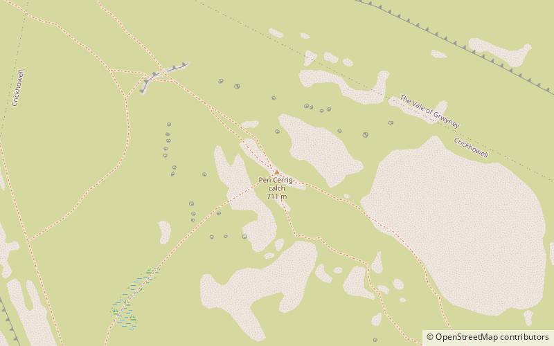 Pen Cerrig-calch location map