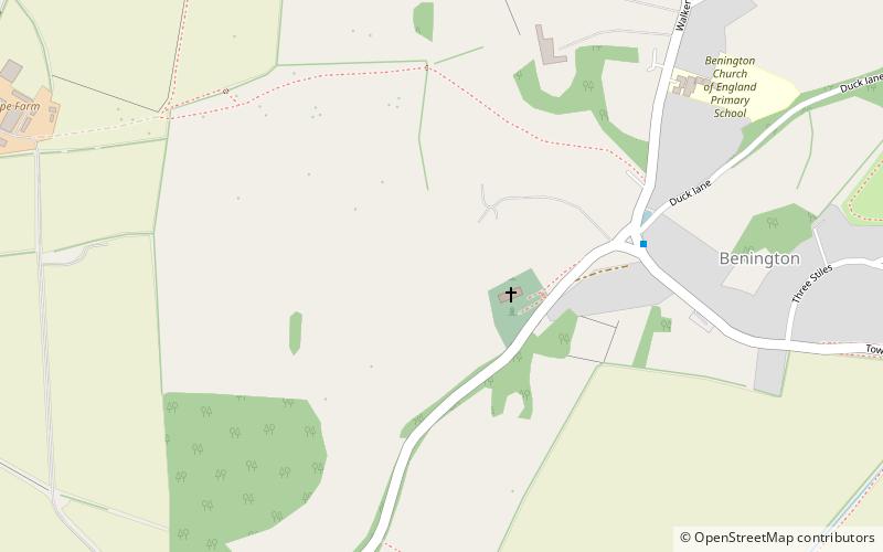 Benington Castle location map