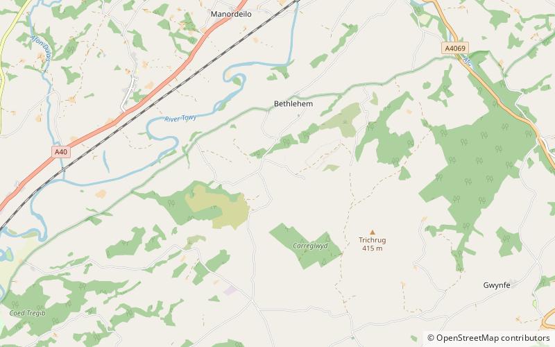 rhos cruglas llandeilo location map