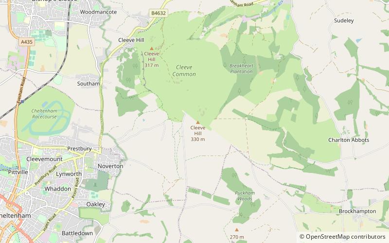 Cleeve Hill location map