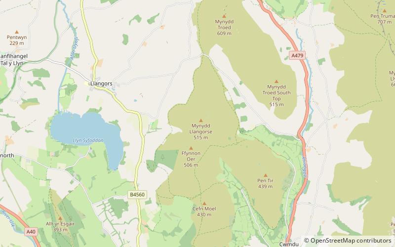 Mynydd Llangorse location map
