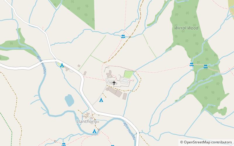 Llanthony Priory location map