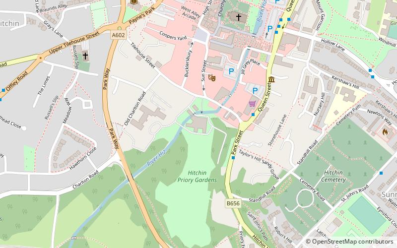Hitchin Priory location map