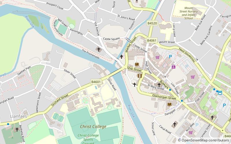 Usk Bridge location map