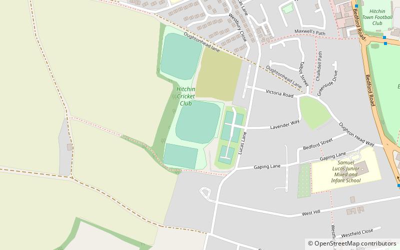 Hitchin Town Cricket Club Ground location map