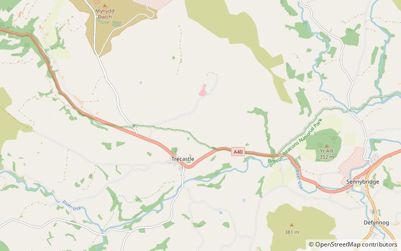 caeau bronydd mawr trecastle location map