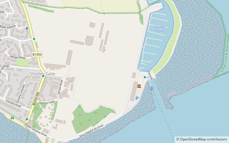 shotley battery harwich location map