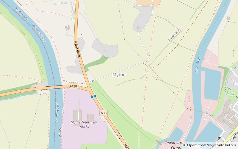 the mythe tewkesbury location map