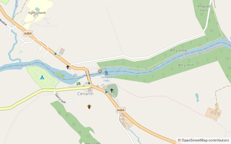 Cenarth Falls location map