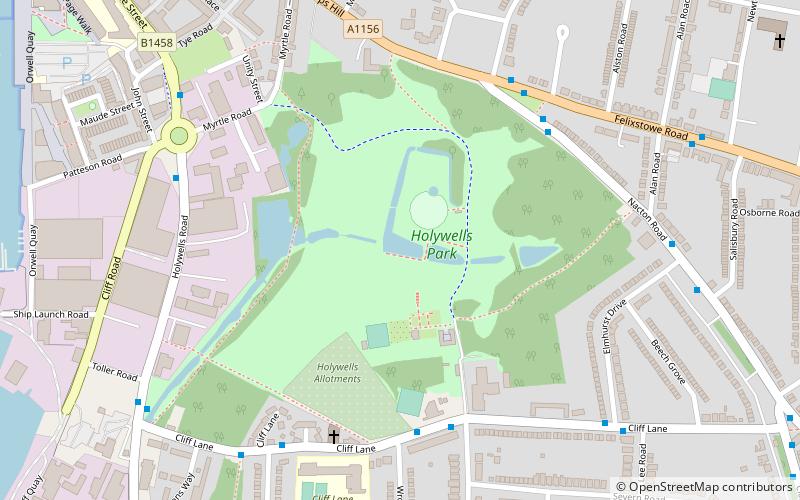 Holywells Park location map
