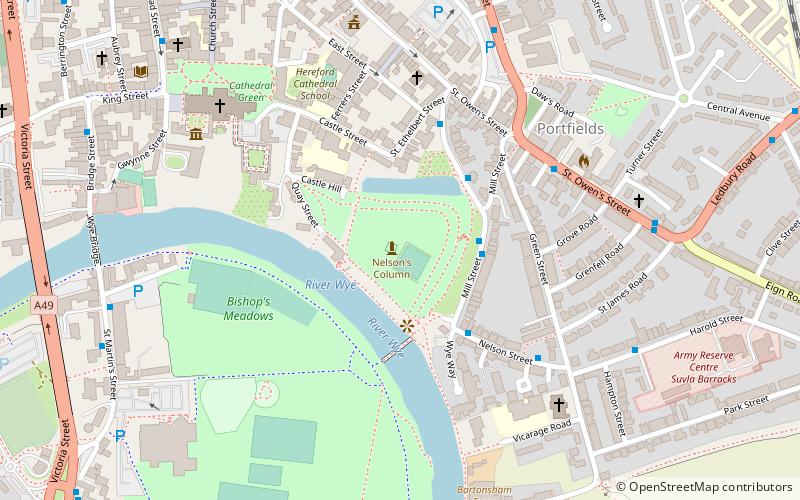 Hereford Castle location map