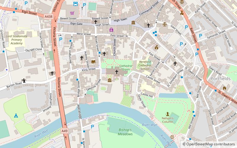 Hereford Cathedral Library location map