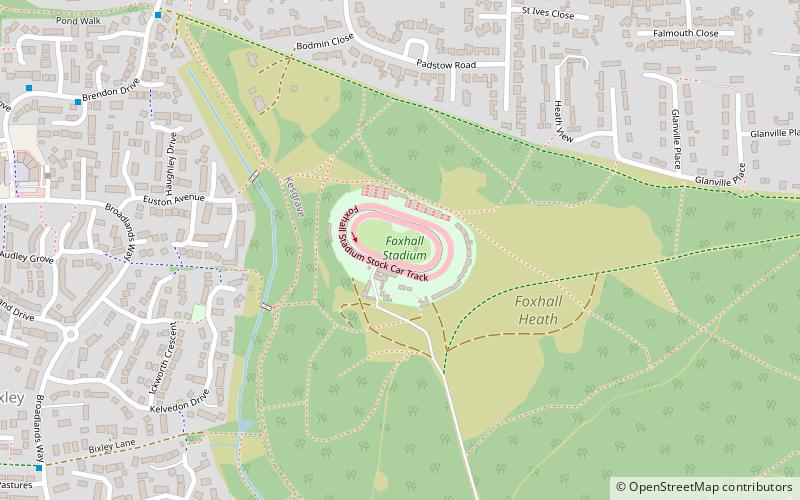 Foxhall Stadium location map