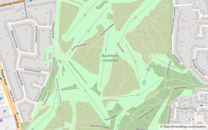 Rushmere Common location map