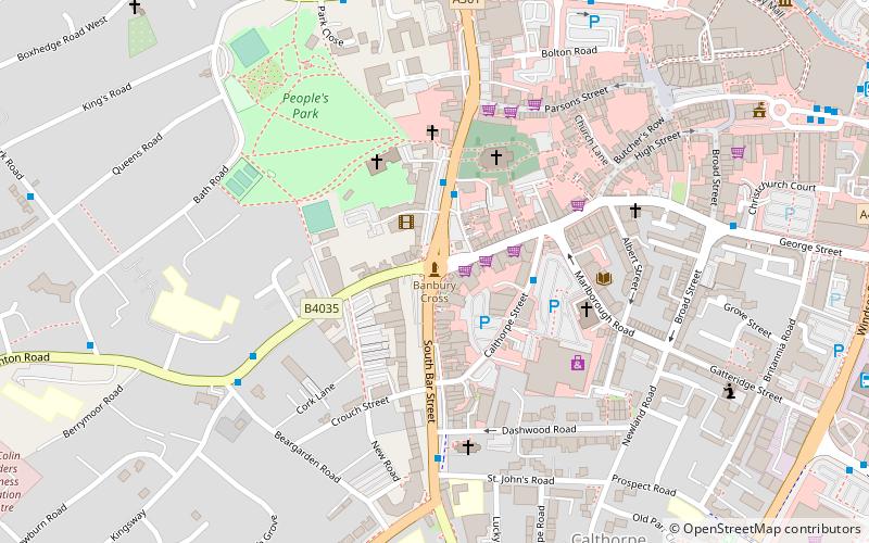 Banbury Cross location map