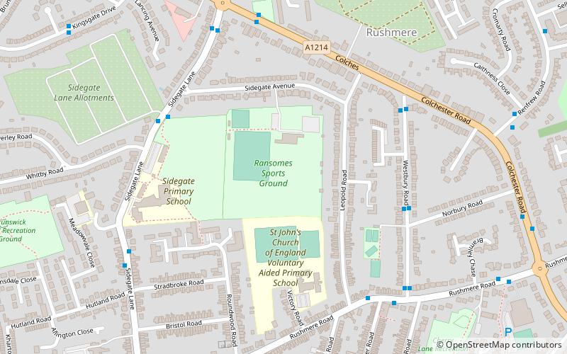 ransomes and reavell sports club ground ipswich location map