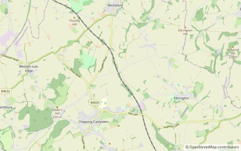 campden tunnel gravel pit chipping campden location map