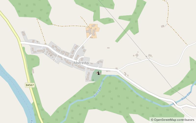 Aberedw Castle location map