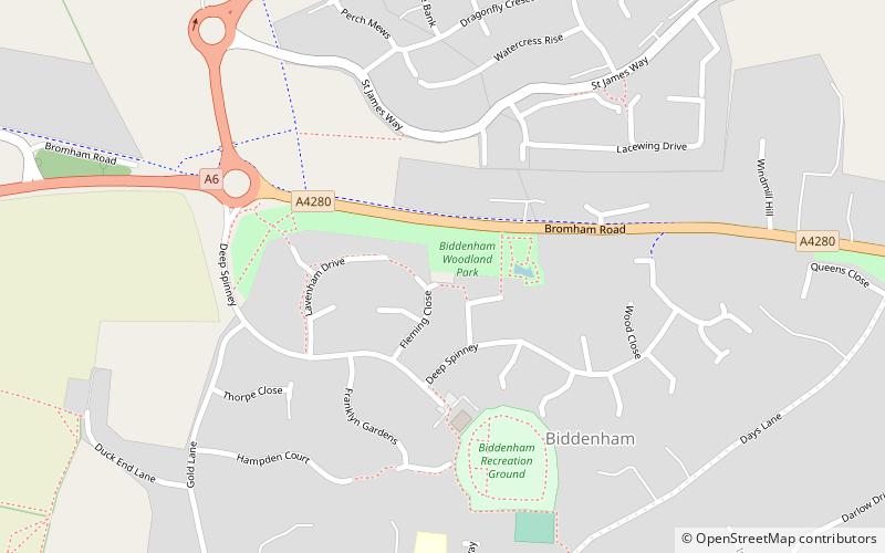 Biddenham Pit location map