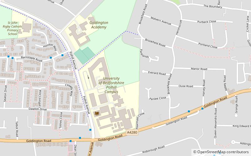 University of Bedfordshire Theatre location map