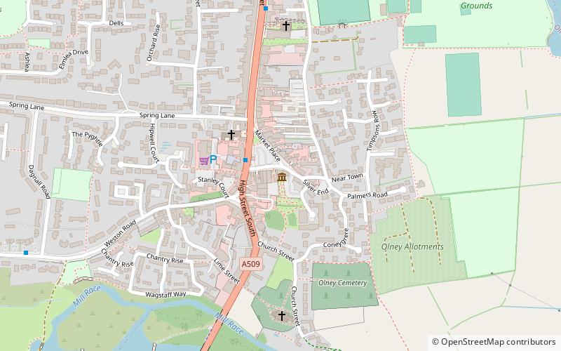 Cowper and Newton Museum location map