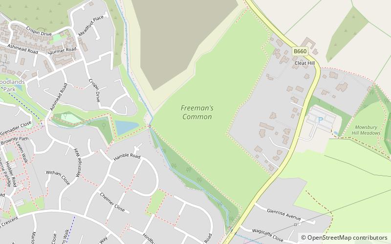 freemans common bedford location map