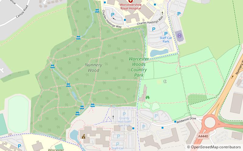 Worcester Woods Country Park location map