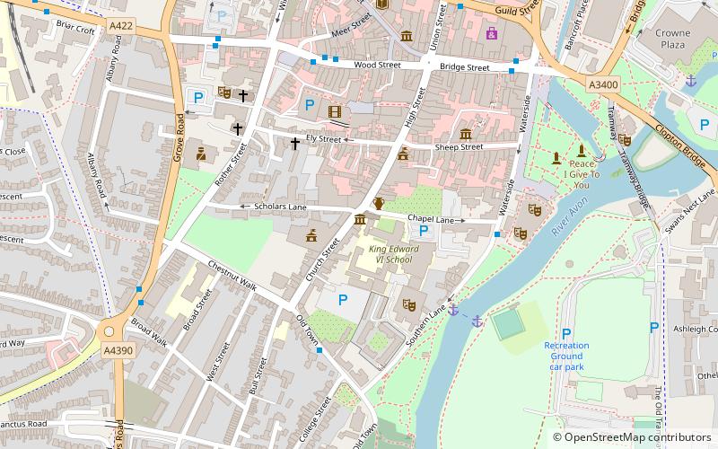 Stratford-upon-Avon Guildhall location map