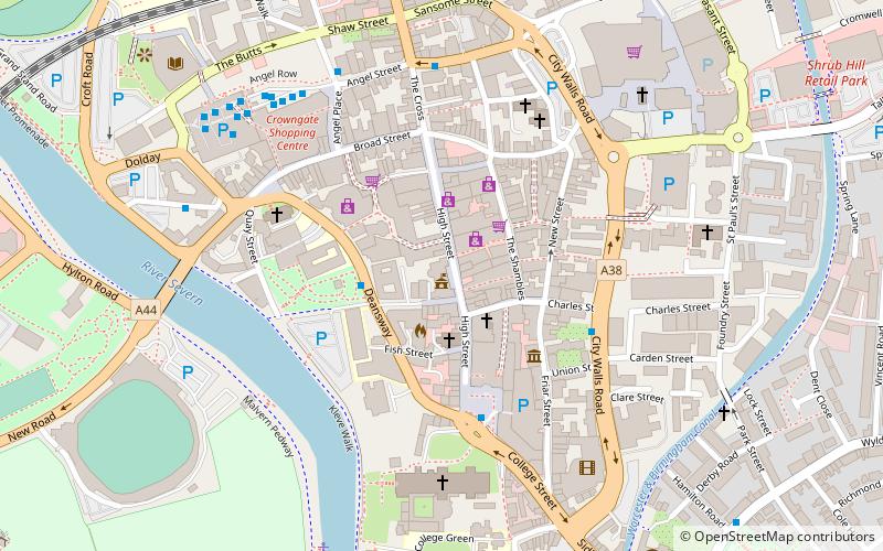 Worcester Guildhall location map