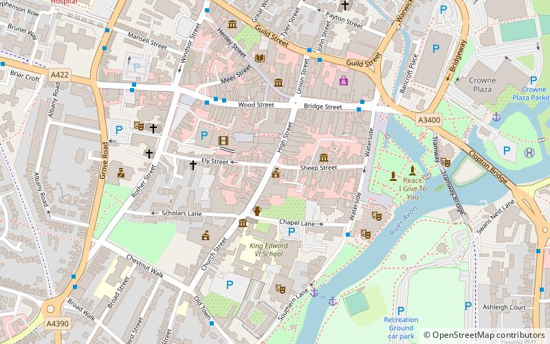 Stratford-upon-Avon Town Hall location map