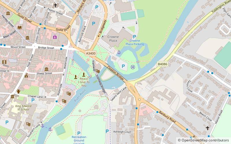 Clopton Bridge location map