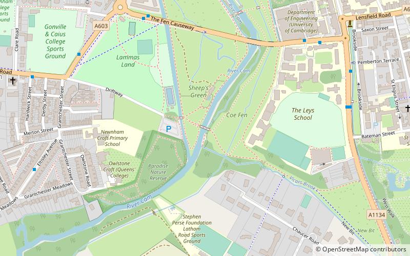 sheeps green bridge cambridge location map