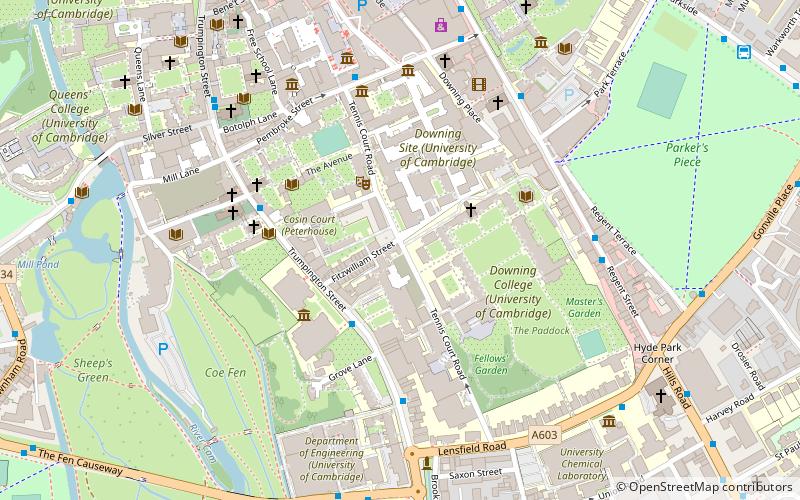 Tennis Court Road location map