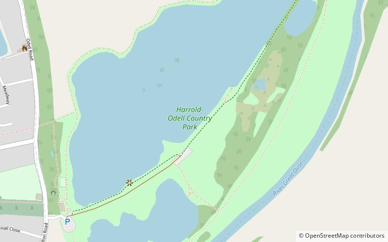 Harrold-Odell Country Park location map