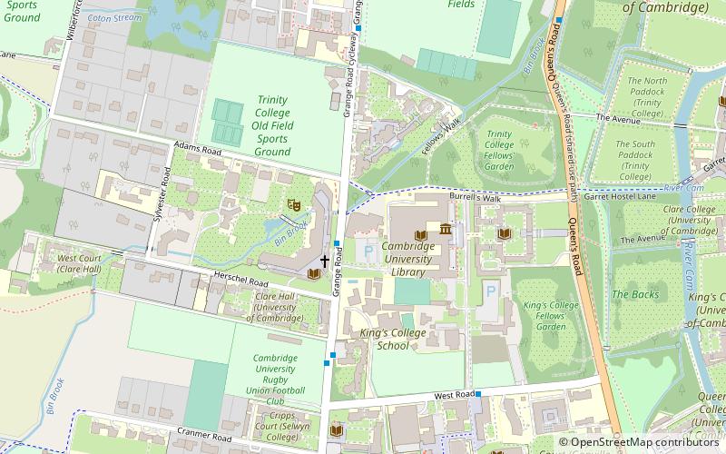 Cambridge University Real Tennis Club location map